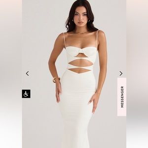 - House of Cb AMALIA 
IVORY SATIN CUTOUT CORSET DRESS large+. Worn once. Tag cut